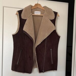 Velvet Women's Chocolate Shearling Vest